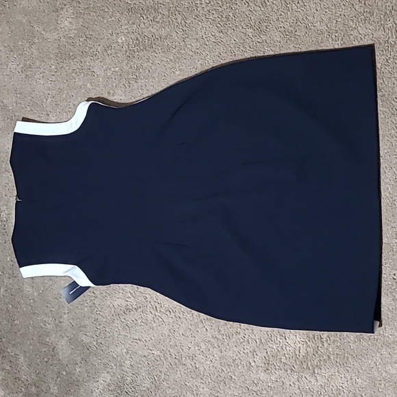 NWT TOMMY HILFIGER Navy Blue/White Sleeveless Sheath Dress-14 - Picture 2 of 5